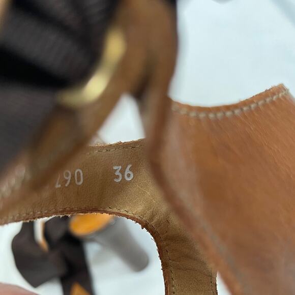 GEORGINA GOODMAN Brown Leather Clog Heels - Picture 10 of 10